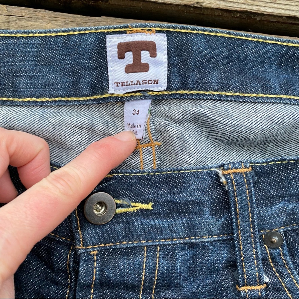 Tellason tanner goods white oak cone mills denim jeans slim straight 34 x 34 - Picture 2 of 6